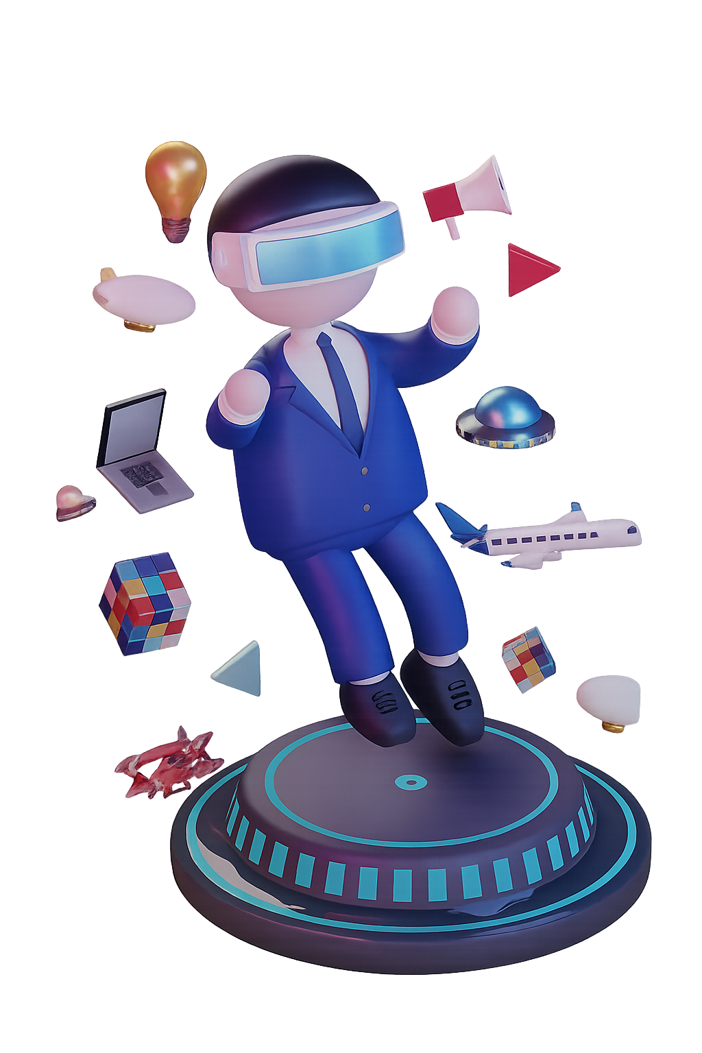 Futuristic Digital Services Workspace - Web Design, Development & Digital Marketing